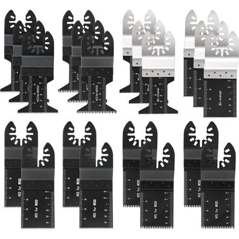 Pack of 20 Professional Universal Oscillating Saw Blades for Wood/Metal Multitools with Quick Release for Fein Multimaster, Ryobi, Milwaukee, Bosch, Dremel, Dewalt, Rockwell (1/5)