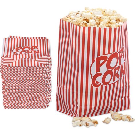 Bolsas de palomitas con motivos retro - 48 uds