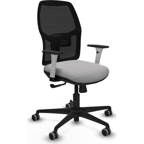 Bürostuhl piqueras y crespo Alfera schwarzes Netz hellgrauer Sitz (1/2)