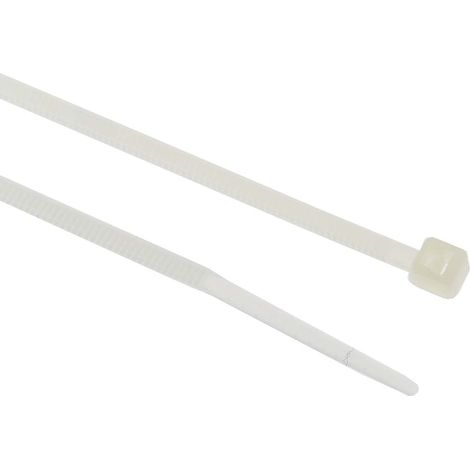 Serre-câble RS PRO Naturel en Nylon 66, 100mm x 2,5 mm ( Prix pour Sachet de 100 ) (1/2)