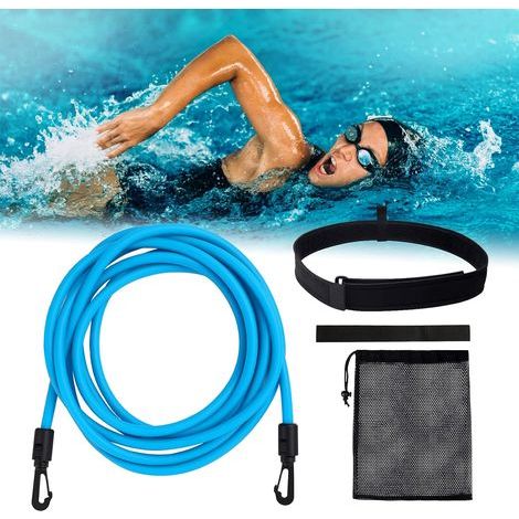Résistance Elastique de Nage, 4M Réglable Elastique de Nage Piscine, Entraînement Ceinture de Natation, Elastique Natation pour Adultes et Enfants, Utilisation Professionnelle, Amatrice ou Récréative (1/5)