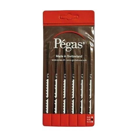 Lames scie à chantourner 6 pcs – Longueur 127mm – Pour bois dur et teck – Coupe précise – PS906X6DI – Pegas
