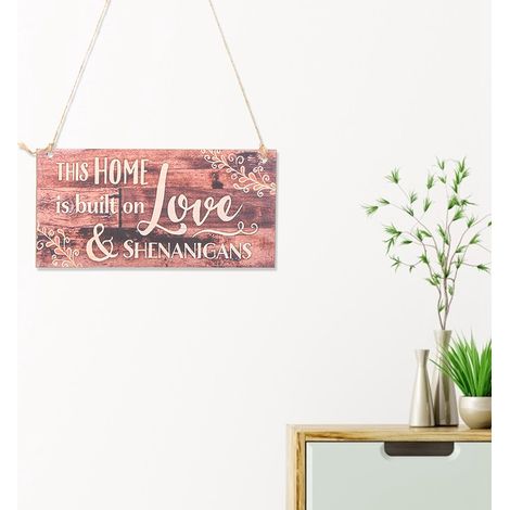Lot de 2 plaques de bienvenue en bois à suspendre pour porte, fenêtre ou mur – décoration à faire soi-même (1/5)