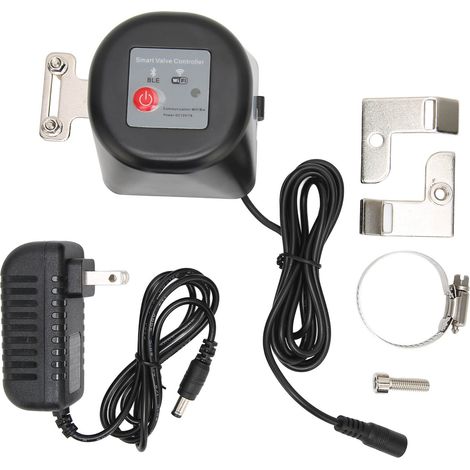Vanne d'eau intelligente à commande à distance Wi-Fi avec minuterie et régulation de gaz pour canalisations d'eau domestiques (prise US, 100-240 V). (1/5)