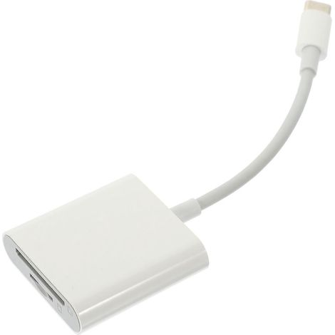 Lecteur de cartes USB-C vers lecteur de cartes mémoire externe, adaptateur pour carte TF-14.7x3.6x0.7CM-White (1/4)