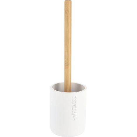 Polyresin-wc-bürste - weisser bambus - Tendance