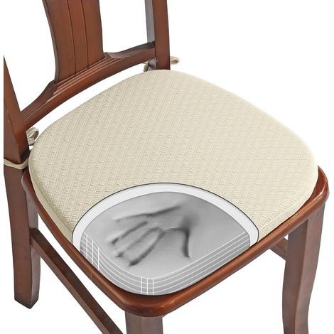 1 Coussin De Chaise, Mousse À Mémoire De Forme, Jacquard, Antidérapant, Pour Salle À Manger (1/5)