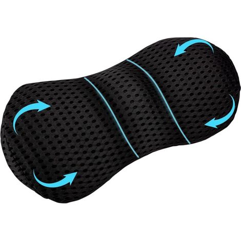 Coussins, coussins de dossier, coussins ergonomiques, coussins de chaise de bureau avec sangles réglables, support oreiller pour la maison, le Bureau, la voiture (noir) (1/3)