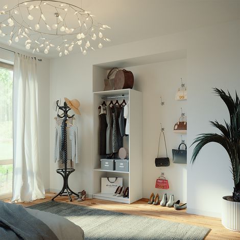 Armoire à vêtements Elmo, Blanc, 80 x 200 cm, Vicco (1/5)