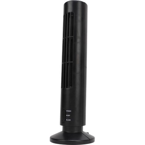 Ventilateur sur pied intelligent noir, silencieux, 2 vitesses, puissant, sans pales, pour la maison, la chambre ou le bureau. (1/5)