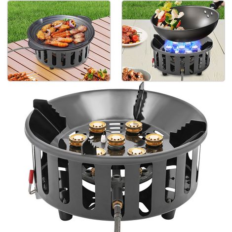 Hornillo de camping Hornillo de gas para camping Quemador de gas Hornillo portátil Hornillo de gas con adaptador 21000W (1/5)