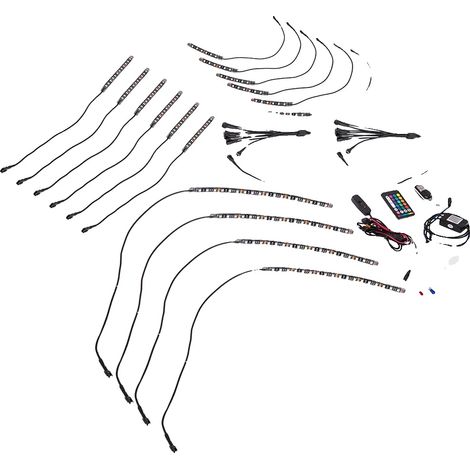 Kit di luci LED multicolore per rocce, 16 pezzi, DC12V, impermeabile IP68, durata 50.000 ore (1/5)