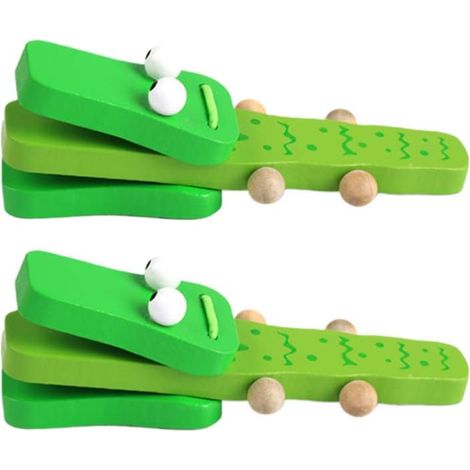 Castagnettes en alligator en bois 2PCS