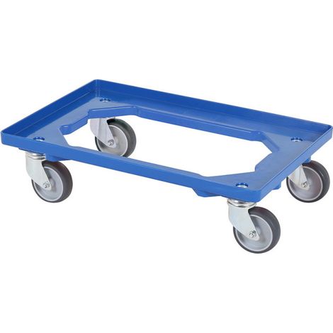 Chariot transport - Plastique - 250kg - 600x400x87mm - Bleu - TR - Saro