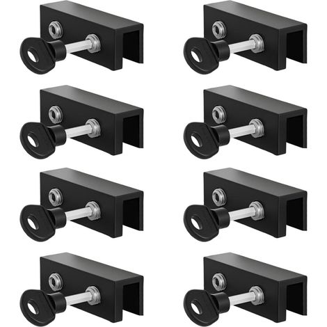 Verrou de fenêtre coulissante avec clés verticales et horizontales, verrou de sécurité réglable, limiteur de fenêtre durable, limiteur de fenêtre réglable (noir) (1/4)