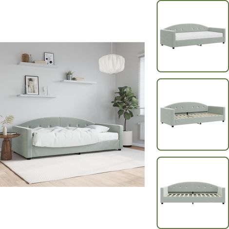 Sofá cama terciopelo - vidaXL Sofá cama con colchón terciopelo gris claro 90x200 cm - Sofá cama gris claro