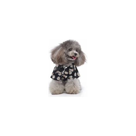Chemise hawaïenne à carreaux pour chien, noir, taille XL –