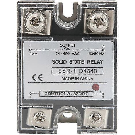 Relais statique SSR-40-DA 40A, module à semi-conducteurs, commande DC 3-32V, sortie AC, usage industriel (1/3)