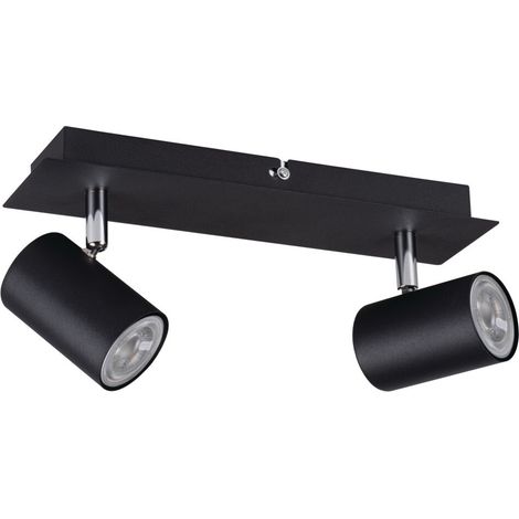Luminaire mural et plafonnier - 2 spots orientables - Aluminium noir - GU10 - EVALO Kanlux (1/5)