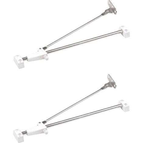 Cyclingcolors – Compas pour meuble et coulisseau 240mm – Réglable avec frein – Support en plastique blanc pour fenêtres et portes – Charge maximale 50kg (1/2)