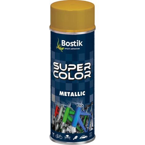 Peinture en aérosol métallisée Bostik Super Color, finition or brillant, 400 ml (1/3)
