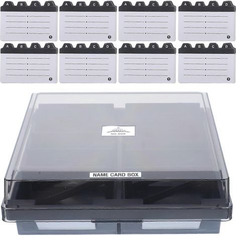 Porte-cartes de visite en plastique avec couvercle – Présentoir de bureau élégant et semi-transparent (1/5)
