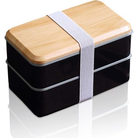 Bento Lunch Box Adulte,1400ml Boite à Bento,Boîte à Lunch,Boîte à Déjeuner,Boite Bento pour Salades,Collations,Boite Repas Compartiments avec Accessoires,Bento Japonais Design avec Couverts (1/3)