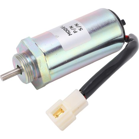 Solenoïde d'arrêt carburant 12V DC, valve stop moteur pour excavatrice, accessoire compatible 897329-5680 (1/5)