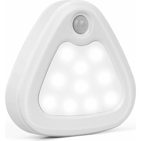 Veilleuse LED Automatique, Lampe LED detecteur de mouvement, avec Bande Magnétique Adhésive pour Chambres, Escaliers, Couloir (Battery not includes)， lumière blanche (1/5)