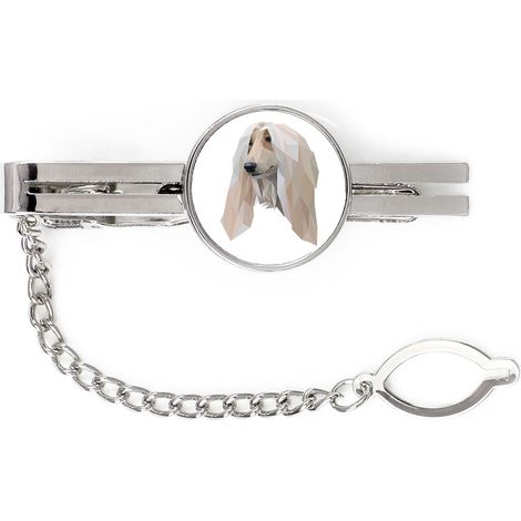 Galgo afgano - pinza de corbata geométrica con foto e inscripción Art-Dog (1/4)