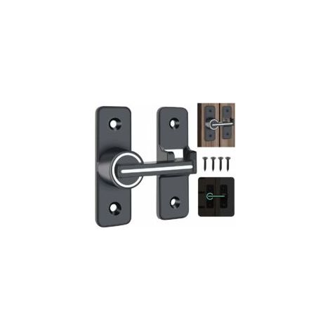 Serratura illuminata per porta scorrevole, chiusura di sicurezza, catenaccio ad anello in lega di zinco, chiusura a scatto a 180 gradi con 4 viti per porte e finestre - Crezuo (1/4)