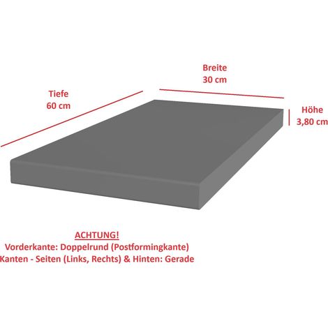 Arbeitsplatte 30 cm 38mm Anthrazit matt Küche Nessa Scandi Old Style Ava-AR Luna (1/2)
