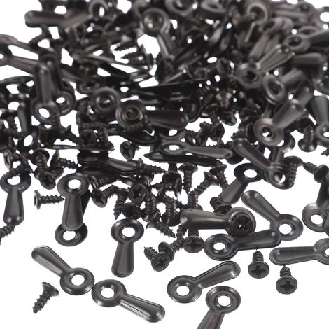 Boutons Rotatifs avec Vis pour Cadres Photo – Lot de 160 Clips Fixation Cadres Photos DIY en Métal Noir – Outil Suspendre Mural pour Loisirs Créatifs et Accroche Images Solide (1/5)