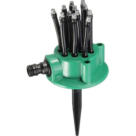 Garten-Schlauch Sprinkler Rasenbewässerungssystem, Sprühdüsenkopf mit 12 Düsen, 360° verstellbarer Sprühkopf, geeignet für die Außenbewässerung von Höfen, Gärten und Rasenflächen (Packungsgröße: 1 Stü