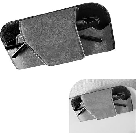 Clip per occhiali da sole da aletta parasole auto, custodia multifunzionale per la protezione e la conservazione degli occhiali, adatta a tutti i modelli di auto, clip magnetica per occhiali, set da 2 (1/5)