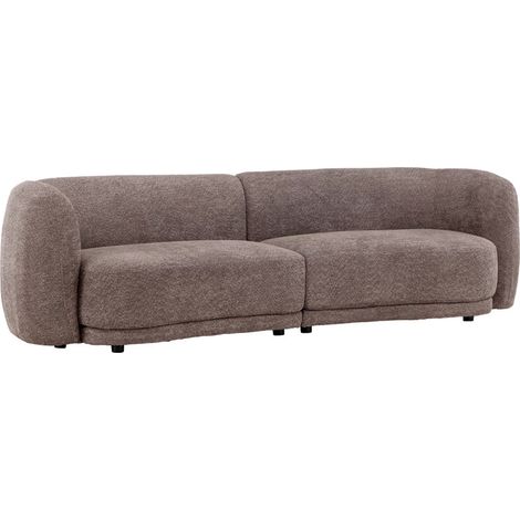 Canapé 3 Places Tissu Bouclé "Cielo" 268cm Marron