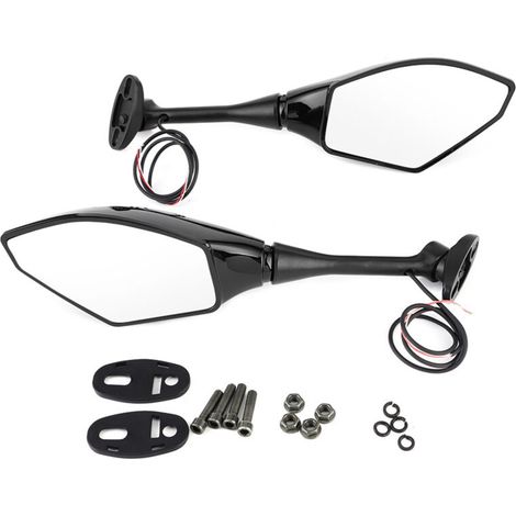 Par de intermitentes integrados en el espejo retrovisor de motocicleta para Honda CBR600RR CBR1000RR CBR500R - Accesorio de seguridad LED -Crezuo (1/5)
