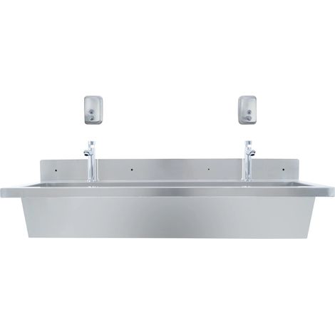 Wall Mounted Trough Sink Heavy Duty Stainless Steel Commercial (1/5)