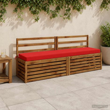 vidaXL Coussin de banc SOEST 100 % polyester Rouge 200 x 40 x 8 cm (1/5)