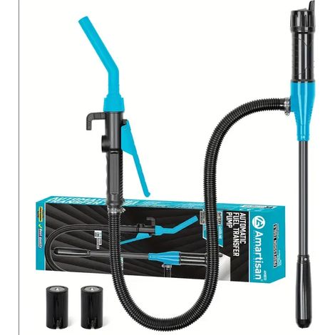 Pompe portable à batterie avec buse de contrôle de débit (2,4 GPM) et tuyau extra-long — Pompe siphon électrique pour le transfert d'essence, de diesel et d'eau (1/5)