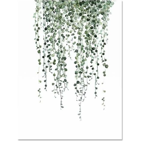 Tableau Toile Plante Tropicale Feuille De Palmier Monstera - 50 x 70 cm - Décor Murale Verte Pour Chambre Enfant Bureau Maison - 1 Pièce
