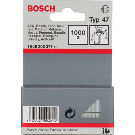 Bosch Professional 1 609 200 377 - Nageltyp 47, 1,8 x 1,27 19 mm, pack de 1000