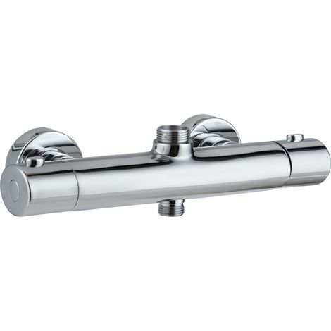 Wirquin – Mitigeur de douche thermostatique oval en laiton ¾" – Inverseur céramique – Butée de sécurité à 38° – Résistant à la corrosion