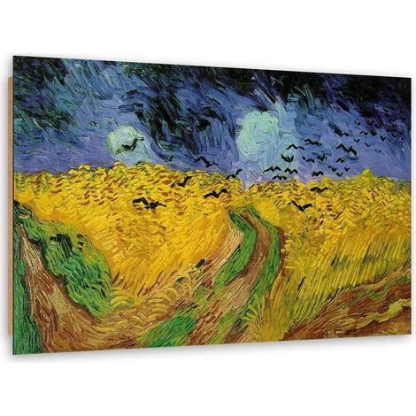 Quadro deco panel, Campo di grano con corvi - Riproduzione di V. van Gogh - 120x80 (1/5)