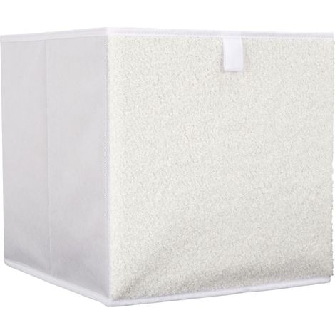 Boîte pour étagère Boucle 30x30cm pliable beige (1/5)