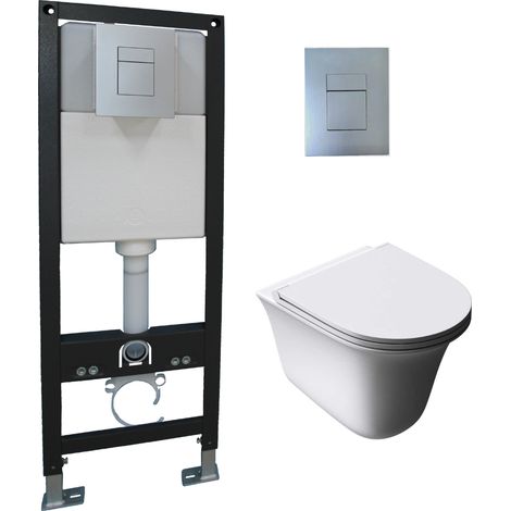 Durovin Bathrooms 1.16M Concealed Cistern Frame Match Wall Hung Toilet Set (1/5)