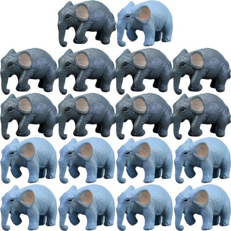 18 Pcs Figurine D’éléphant Miniature Réaliste en PVC (1/5)