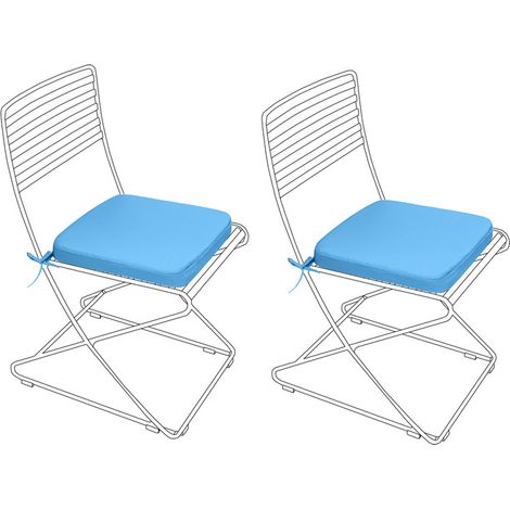 Gardenista - Coussins de Chaise d'extérieur Pour Chaise Resol Palma, 40x40x5 cm Coussins de Chaise Avec Attaches Sécurisées, Coussin de Siège Résistant à l'eau Pour Jardin Terrasse - Turq (2pk) (1/5)