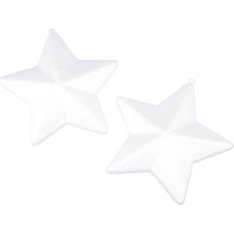 Lot de 2 Étoiles de Noël "Christmas" 15cm Blanc