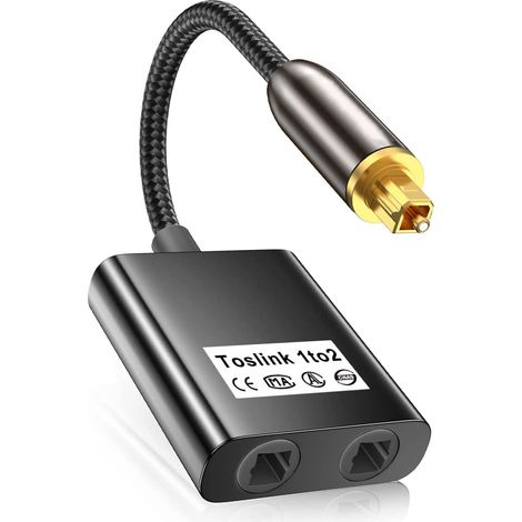 Adaptateur de câble audio numérique Toslink à fibre optique, répartiteur 1 vers 2